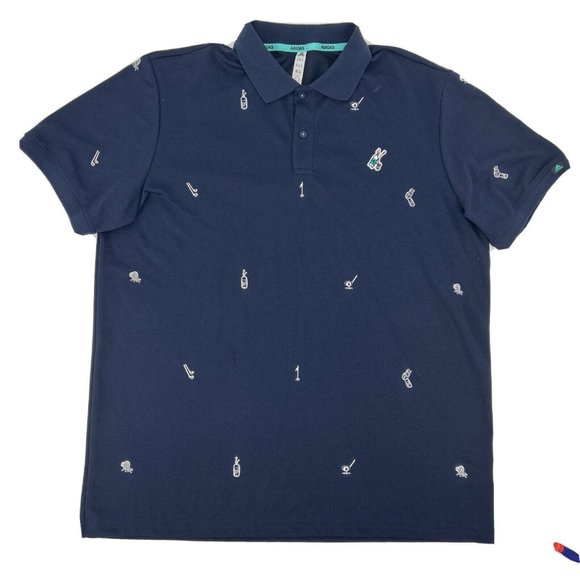 adidas Shirt Men's XL Blue‎ Golf Short Sleeve Polo Playgreen Monogram Legend NWT